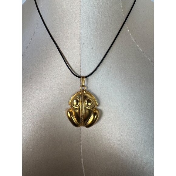 24K Gold Plated Tairona Frog Pendant Necklace Adjustable Chain Handcrafted In Co - Picture 8 of 16